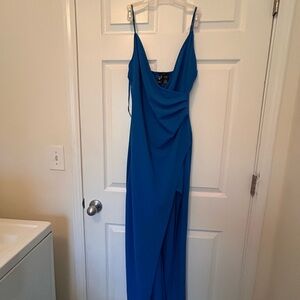 Windsor Elegant Asymmetrical Dress in Blue
